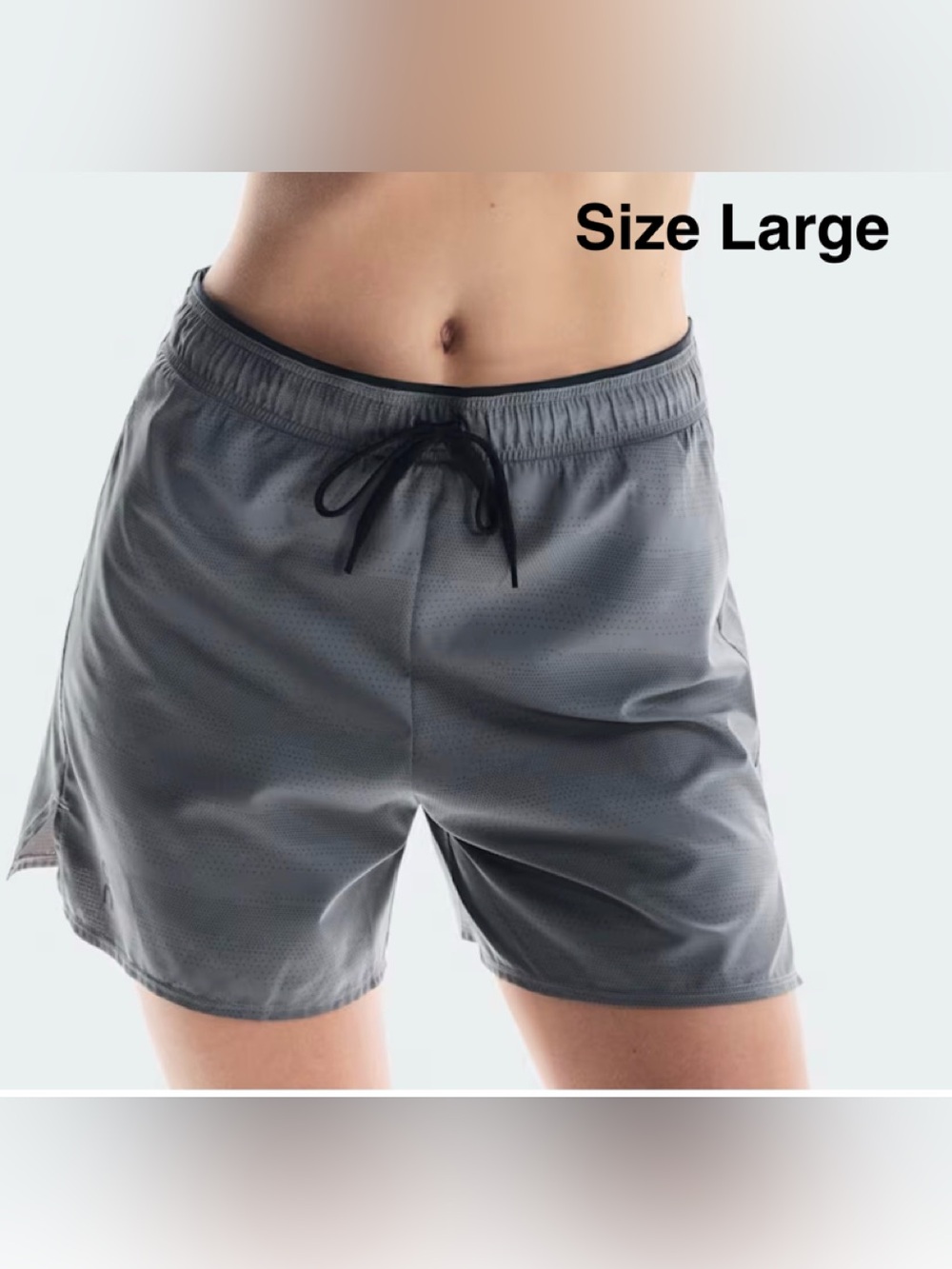 On cloud Womens  Charcoal Grey Athletic running Shorts with underwear-size Large